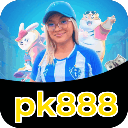 Interface do aplicativo pk888 mostrando jogos disponíveis no iOS e Android